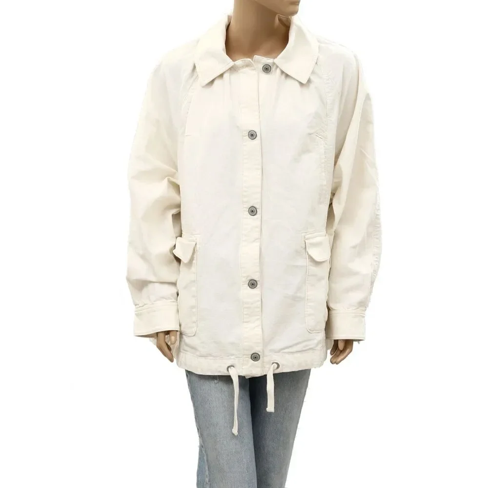 Free People We The Free Sweet Nothings Jacket Top Button-Down White XL 288896